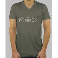 men short sleeve deep v neck khaki