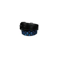 Metallic Blue & Black Pyramid Stud Belt - Size: S