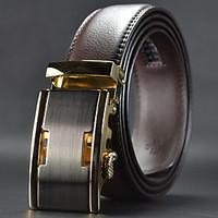 men leather automatic buckle waist belt work casual alloy leather brow ...