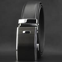 Men Luxury Automatic Buckle Business Waist Belt Work / Casual Alloy / Leather Black All Seasons