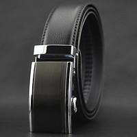 Men Simple Automatic Buckle Business Waist Belt Work / Casual Alloy / Leather Black All Seasons