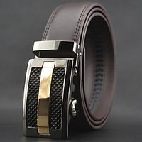 men fashion leather automatic buckle waist belt work casual alloy leat ...