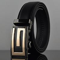 Men\'s Simple G Icon Automatic Buckle Waist Belt Work / Casual Alloy / Leather Black All Seasons