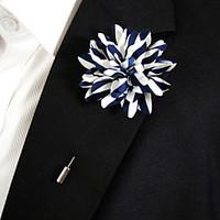 Men\'s Casual Blue And White Silk Goods Brooch