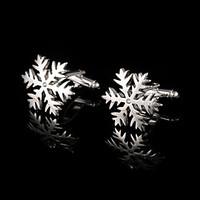 Mens Jewelry Sliver Snowflake Flower Cufflinks Men\'s Gift Jewelry Cuffs Buttons Men Shirt Cuff links Fashion Accessories
