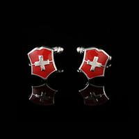 Men\'s Metal Vintage Red Cross Cuff Links Wedding Gift Jewelry Men French Cufflinks Shirt Suit Cuffs Sleeve Buttons