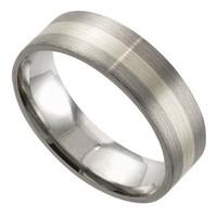 mens palladium 950 and 9ct white gold 6mm wedding ring