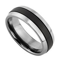 Men\'s titanium black enamel ring