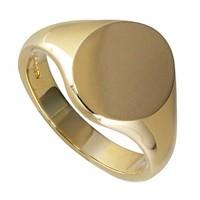 Men\'s 9ct gold plain signet ring