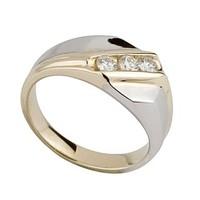 Men\'s 9ct two colour gold 0.25 carat diamond ring