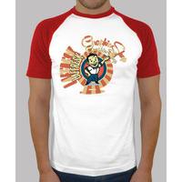 Men, baseball style, white and red