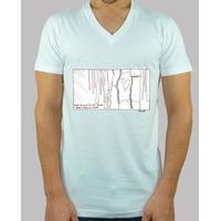 Men, short sleeve, Deep V-neck, white