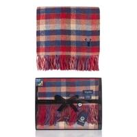 Mens 1 Pack Viyella Gift Boxed Wool Cashmere Blend Checked Scarf