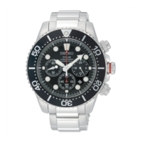 Mens Divers Solar Chronograph Watch - Stainless Steel