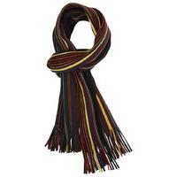 Mens Multicoloured Rochelle Style Stripe Fringed Hem Classic Scarf - Purple