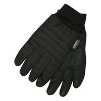 Mens Black Thinsulate Warm Thermal Padded Winter Gloves Grip Palms Cold Weather Wear - Black