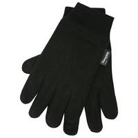 Mens Plain Black Cosy Thermal Lined Fleece Gloves - Black