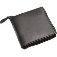 mens zip up leather wallet with rfid protection black leather