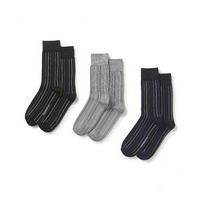 Mens 3 Pack Grey Black Navy Bamboo Rich Socks 43/46 - Savile Row