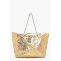 metallic beach bag gold