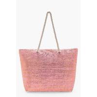 Metallic Beach Bag - pink