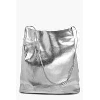 Metallic Duffle Cross Body - silver