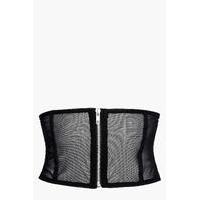 Mesh Zip Through Waist Belt - black