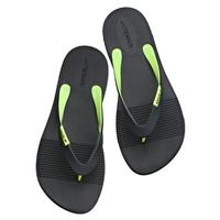 mens saturate ii thong sandal black and fluo yellow