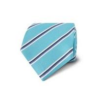 Men\'s Turquoise Double Stripe Textured Tie - 100% Silk