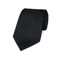Men\'s Plain Black Ottoman 100% Silk Tie