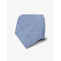 mens navy silklinen herringbone tie