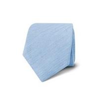 mens light blue silklinen herringbone tie