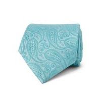 Men\'s Luxury Aqua Paisley Tie - 100% Silk
