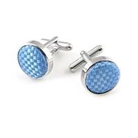 Men\'s 100% Silk Light Blue Cufflinks