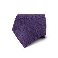 Men\'s Luxury Purple Paisley Tie - 100% Silk