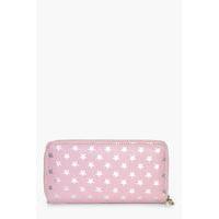 Metallic Star Print Purse - pink