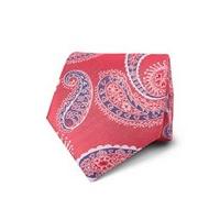 Men\'s Red Big Paisley Design Woven Tie - 100% Silk