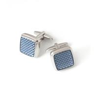 Men\'s Blue Square Dogstooth Cufflinks