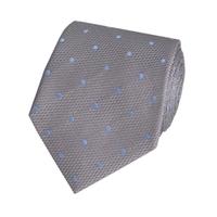 Men\'s Grey & Light Blue Texture Spot Tie - 100% Silk