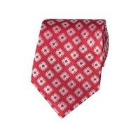 Men\'s Red & White Geometric Squares Tie - 100% Silk
