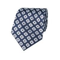 Men\'s Navy & White Geometric Squares Tie - 100% Silk