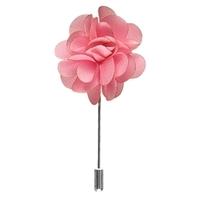 mens light pink silk flower lapel pin