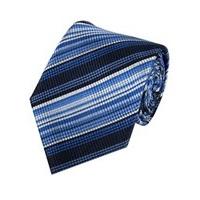 Men\'s Blue Assorted Stripes 100% Silk Woven Tie