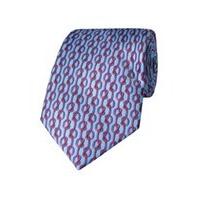 Men\'s Light Blue Printed Ropes Tie - 100% Silk