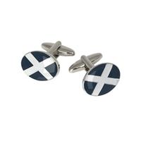 Men\'s Navy & White Scottish Cross Cufflink