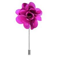 Men\'s Magenta Silk Flower Lapel Pin