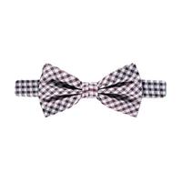 Men\'s Purple & White Small Check Bow Tie - 100% Silk