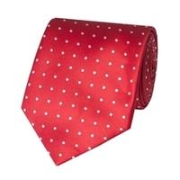 Men\'s Red & White Spot Tie 100% Silk