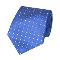 Men\'s Blue & White Spot Tie 100% Silk