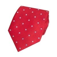 Men\'s Red & Light Blue Texture Spot Tie - 100% Silk
